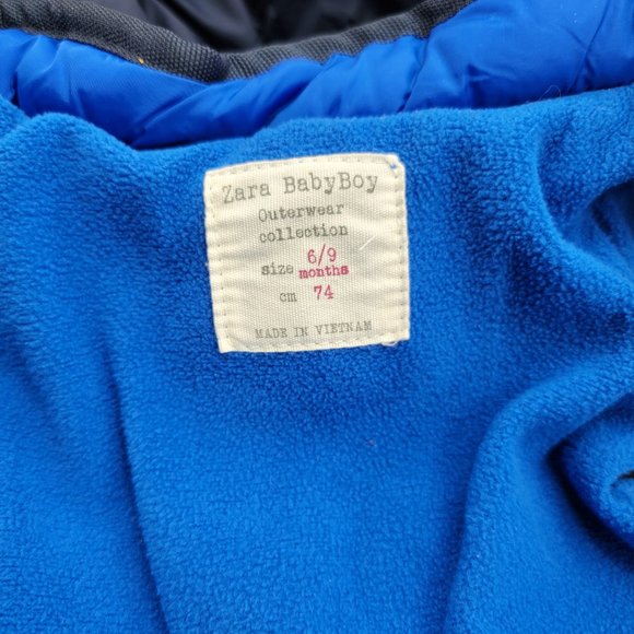 Zara Baby Boy Outerwear Collection Puffer Jacket, Sz 6/9 Mo CM 74 - Picture 3 of 9